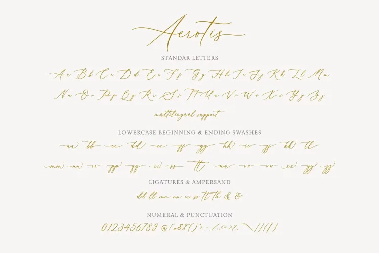 Aerotis Font preview 5 – Calligraphy Fonts font sample