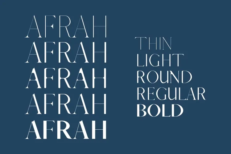 Afrah Font preview 1 – Serif Fonts font sample