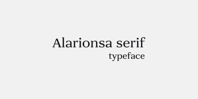 Alarionsa Serif Font Family free download – Headlines font preview