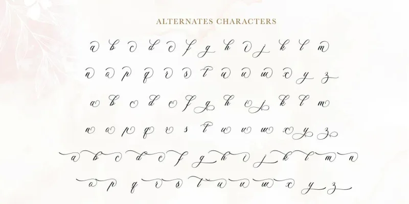 Alexandra Calligraphy Font preview 2 – Calligraphy Fonts font sample