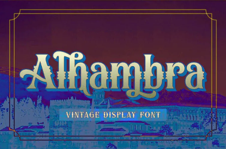 Alhambra Font preview 1 – Display Fonts font sample