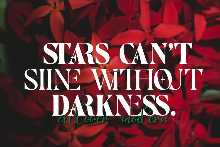 Allover Modern Font preview 1 – Display Fonts font sample