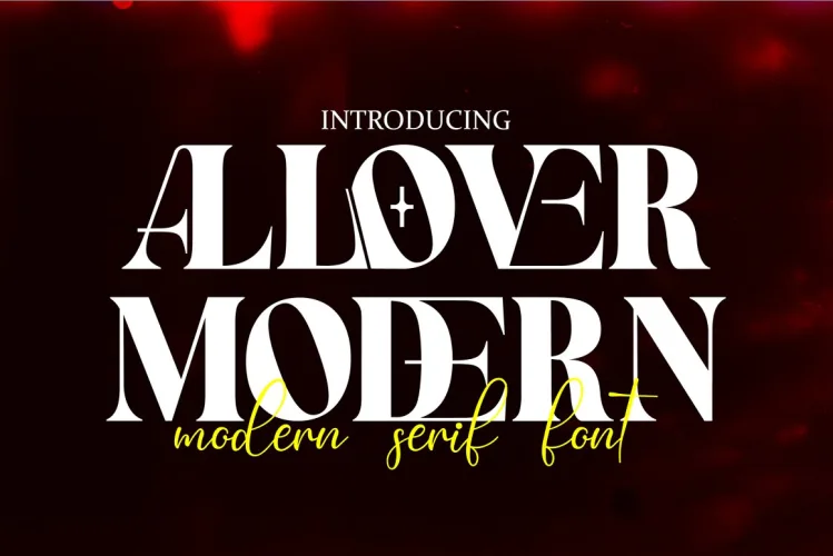 Allover Modern Font preview 3 – Display Fonts font sample