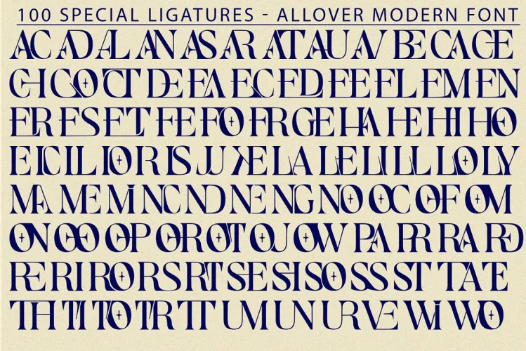 Allover Modern Font preview 4 – Display Fonts font sample