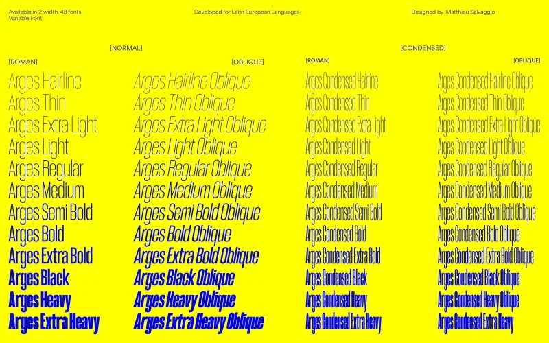 Arges Font preview 1 – Sans Serif Fonts font sample