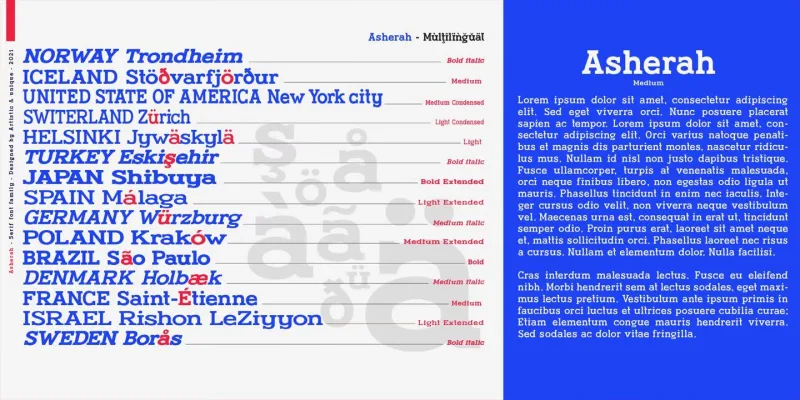 Asherah Font Family preview 1 – Serif Fonts font sample