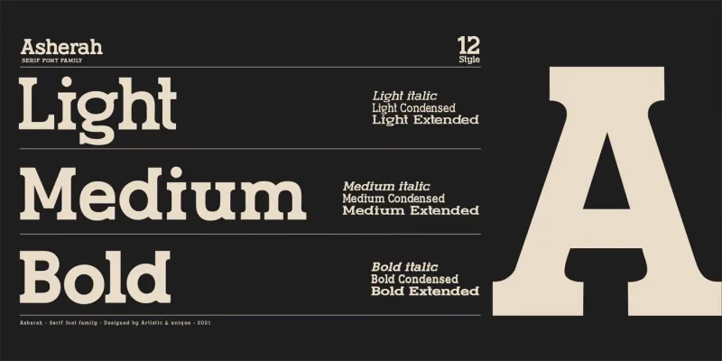 Asherah Font Family preview 4 – Serif Fonts font sample