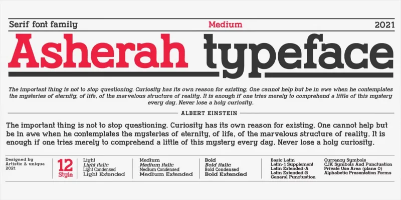 Asherah Font Family preview 5 – Serif Fonts font sample