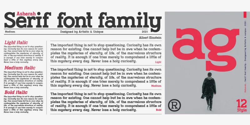 Asherah Font Family preview 7 – Serif Fonts font sample