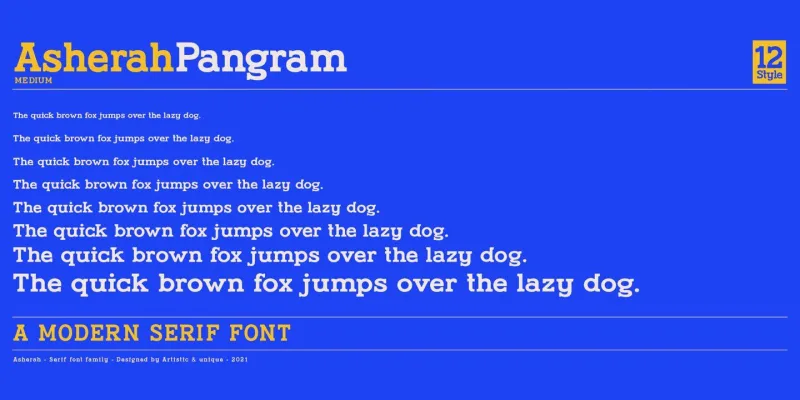 Asherah Font Family preview 8 – Serif Fonts font sample