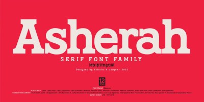 Asherah Font Family free download – Classic font preview