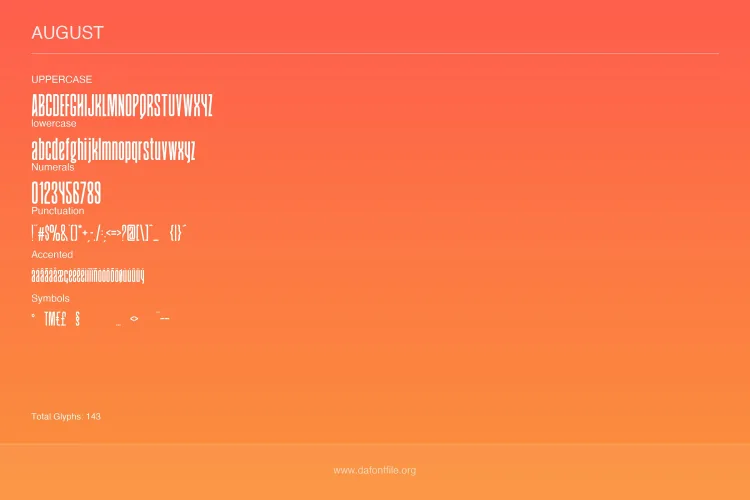 August Font preview 3 – Display Fonts font sample