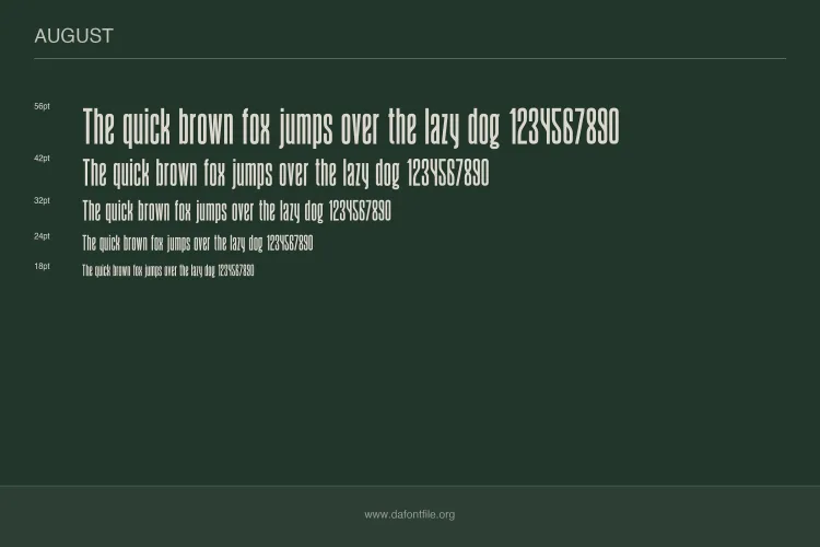 August Font preview 5 – Display Fonts font sample
