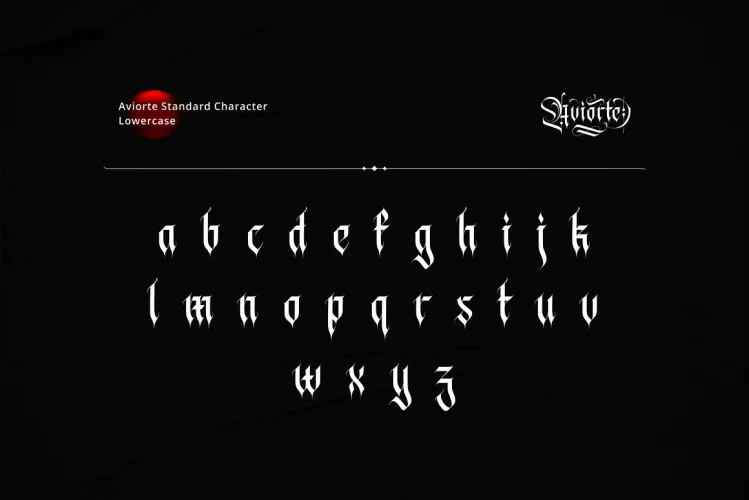 Aviorte Font preview 6 – Blackletter Font font sample
