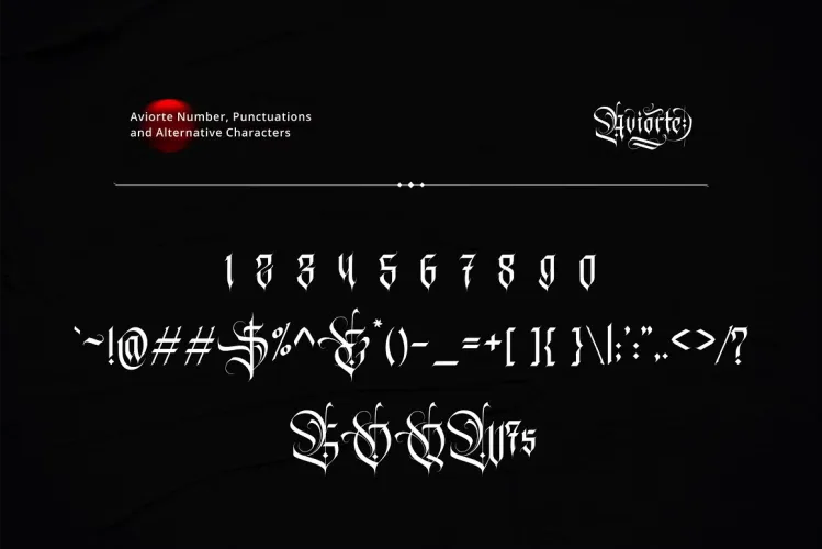 Aviorte Font preview 7 – Blackletter Font font sample