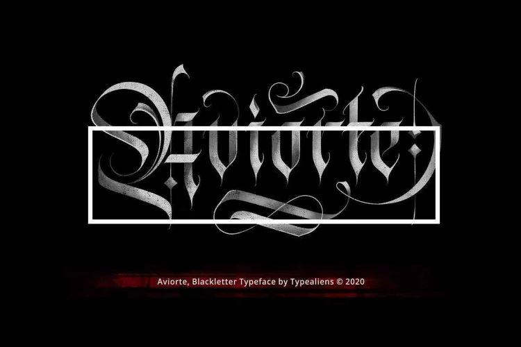 Aviorte Font preview 8 – Blackletter Font font sample