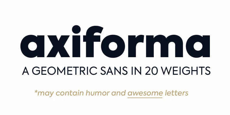 Axiforma Font preview 1 – Sans Serif Fonts font sample