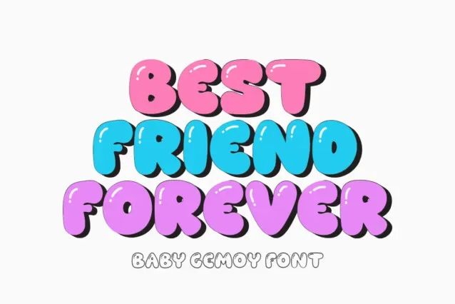 Baby Gemoy Font preview 2 – Display Fonts font sample