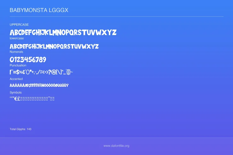 Baby Monsta Font Family preview 2 – Display Fonts font sample