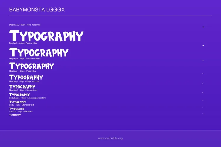 Baby Monsta Font Family preview 4 – Display Fonts font sample