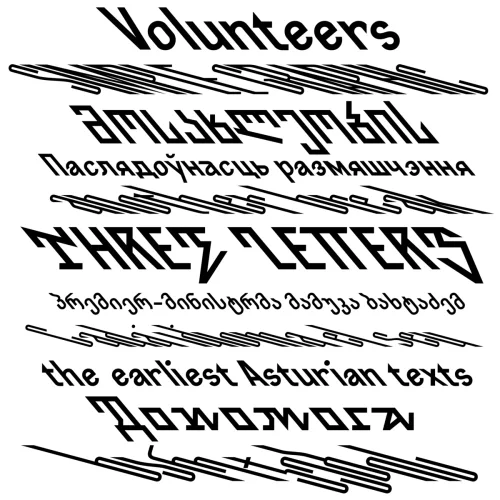 Backslanted Font preview 2 – Decorative Fonts font sample