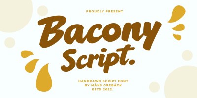 Bacony Script Font Family free download – Bold font preview