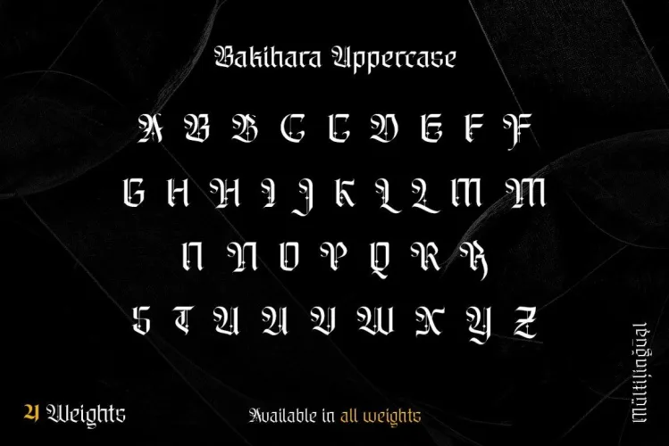 Bakihara – Blackletter Font Family preview 2 – Font Family font sample