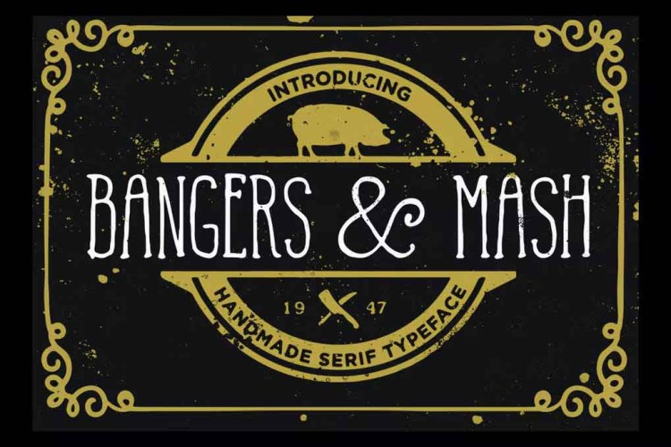 Bangers and Mash Font free download preview 3 – Serif Fonts font