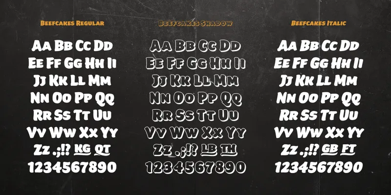 Beefcakes Font preview 4 – Display Fonts font sample
