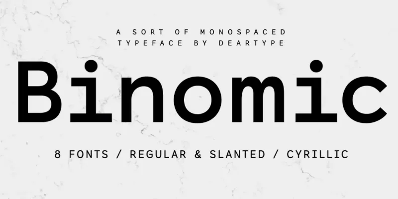 Binomic Font Family preview 9 – Slab Serif Fonts font sample