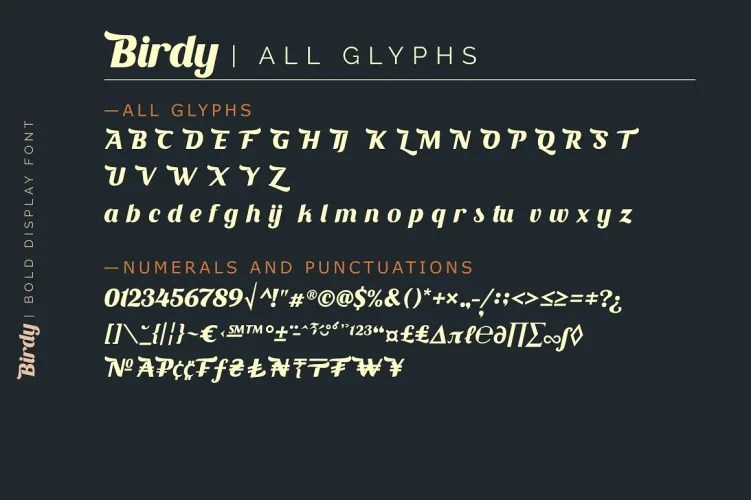 Birdy Font preview 4 – Script And Handwritten font sample