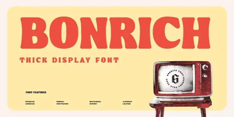 Bonrich Font preview 9 – Display Fonts font sample