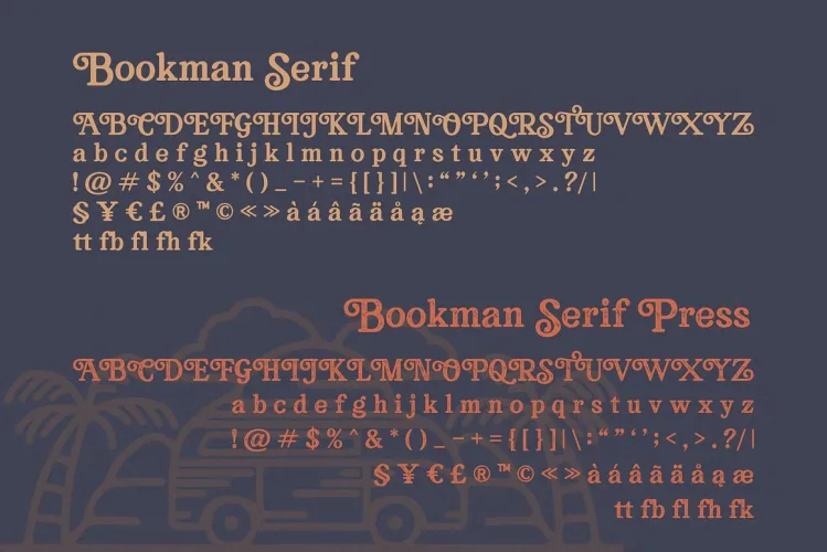 Bookman Font preview 9 – Serif Fonts font sample