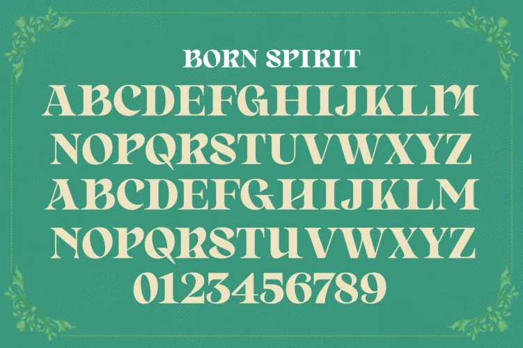 Born Spirit Font preview 4 – Display Fonts font sample