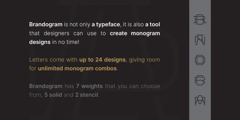 Brandogram Font Family preview 1 – Font Family font sample
