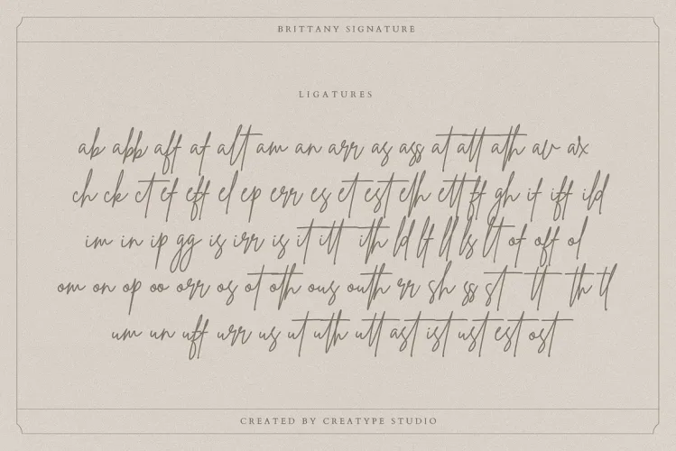 Brittany Signature Font preview 7 – Script And Handwritten font sample