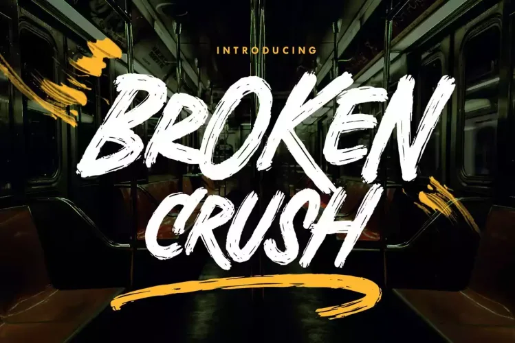 Broken Crush – Brush Font preview 9 – Brush Fonts font sample