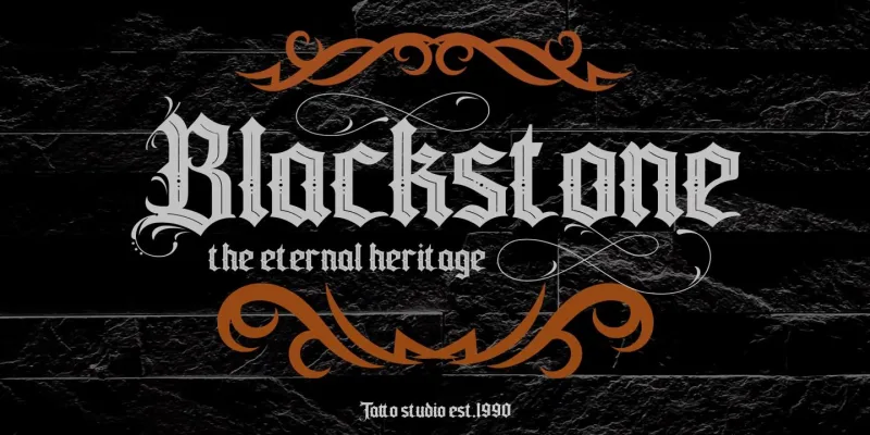 Buckedtalk Font preview 1 – Blackletter Font font sample
