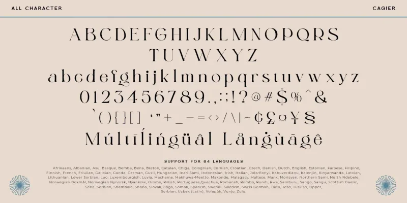 Cagier Font preview 6 – Display Fonts font sample