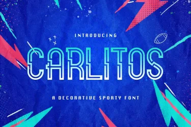 Carlitos – Decorative Sporty Font free download – font preview