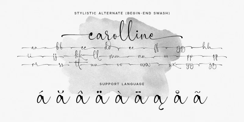 Carolline Font preview 8 – Script And Handwritten font sample