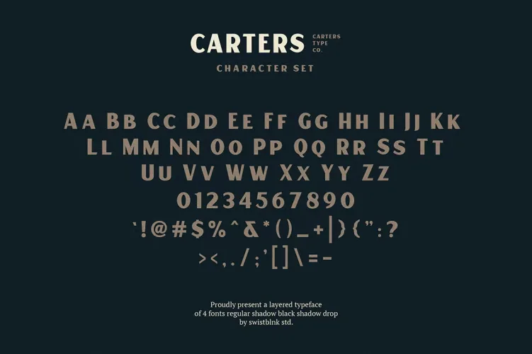 Carter Layered Font preview 3 – Serif Fonts font sample