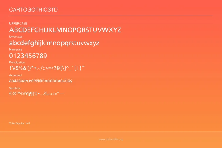 CartoGothic Std Font Family preview 3 – Sans Serif Fonts font sample