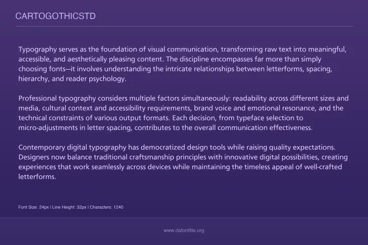 CartoGothic Std Font Family preview 4 – Sans Serif Fonts font sample