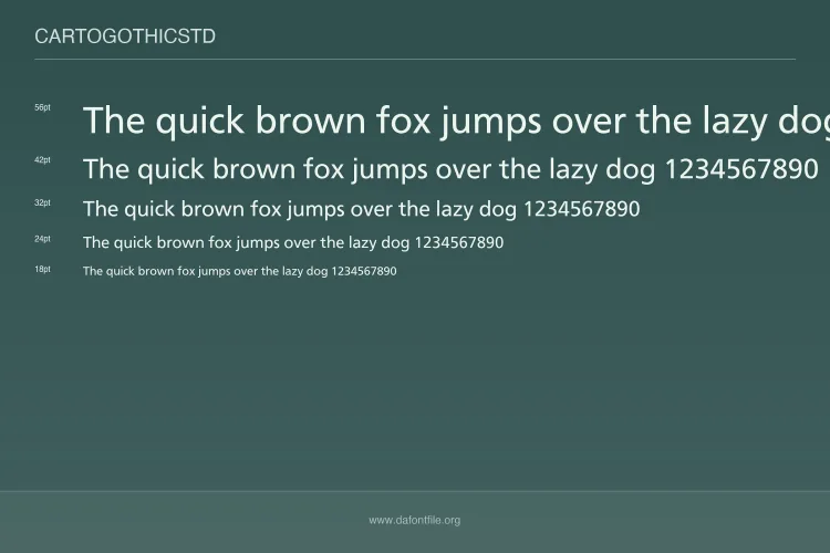 CartoGothic Std Font Family preview 5 – Sans Serif Fonts font sample