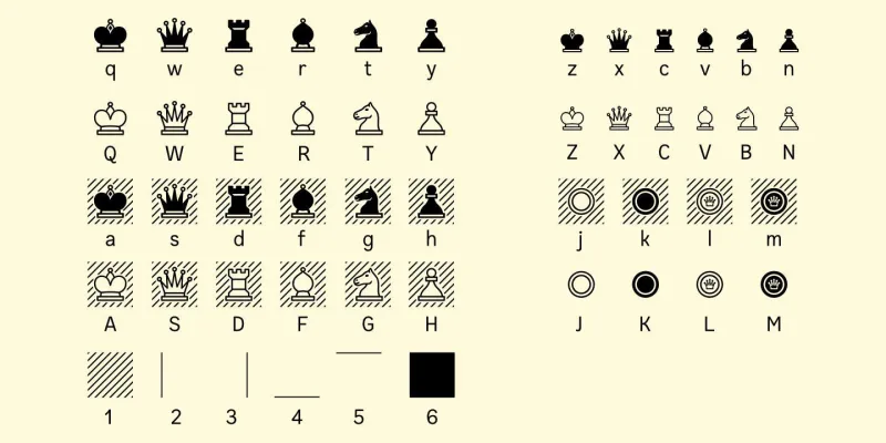 Chessnota Font preview 1 – Decorative Fonts font sample