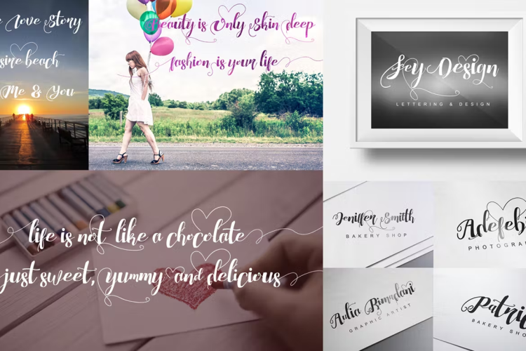 Chocolate Heart Font free download preview 2 – Script And Handwritten font
