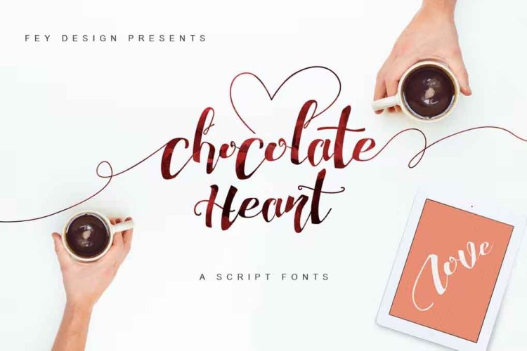 Chocolate Heart Font free download preview 4 – Script And Handwritten font