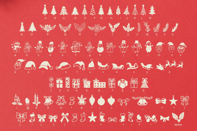Christmas June Dingbat Font free download preview 1 – Decorative Fonts font