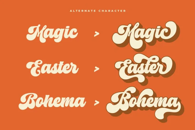 Chunky Retro Font preview 3 – Script And Handwritten font sample